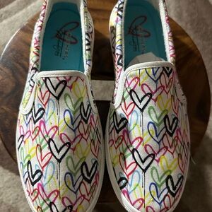 Skechers Kids' Multicolor Heart Slip-On Sneakers